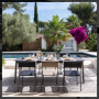 Table Oron Lafuma Fusain pieds titane extensible (8-10 personnes) 190/245x100, ht 77cm
