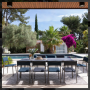 Table Oron Lafuma Fusain pieds titane extensible (8-10 personnes) 190/245x100, ht 77cm