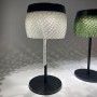 Lampe de table Lolie solaire alu noir PETG transparent