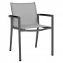 Fauteuil empilable gris AMAKA FA02053 Les Jardins