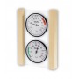 Thermomètre Hygromètre de sauna EOS rond fond blanc sur verre et bois design