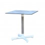 Table BASTINGAGE avec pied central en aluminium blanc- inserts Duratek