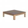 TEKURA Teak Couchtisch 85x85cm - Schiefer HPL Platte