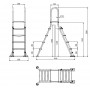 Leiter für oberirdisches Schwimmbad aus Edelstahl 1m35 Astral