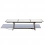 Table extensible SKAAL en teck Duratek - céramique blanche