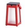 Lanterne solaire Tinka rouge en alu ht 25cm Les Jardins