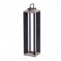 Lanterne solaire Teckalu teck et alu noir 90cm Les Jardins TECKA83