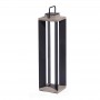 Teakinox Solar Laterne aus Teak und schwarzes Aluminium 90cm Les Jardins  TECKA83