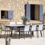 Table extensible 10-12 places COPENHAGUE 200-300cm alu gris HPL béton ciré TA04209