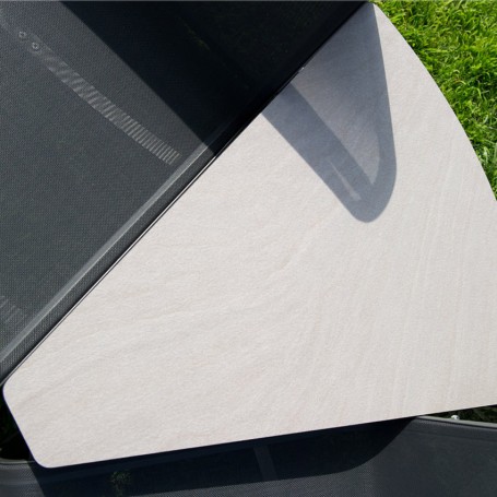 Tablette d'angle  Jet Stream en HPL céramique grise JSTA042