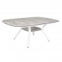 Table extensible carrée SAGAMORE 135/195cm aluminium blanc TA09002