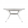 Table extensible carrée SAGAMORE 135/195cm aluminium blanc TA09002