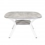 Ausziehbarer quadratischer Tisch SAGAMORE 135/195cm Weißaluminium TA09002